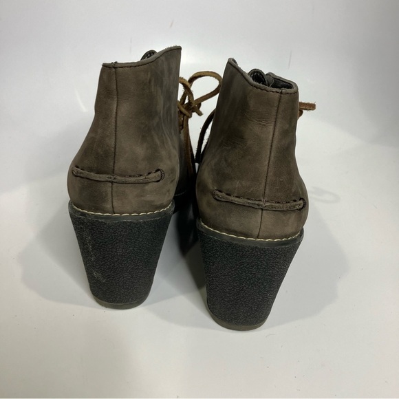 Sperry Top-sider Stella leather wedge ankle boots gray/taupe size 9.5 - Picture 4 of 7